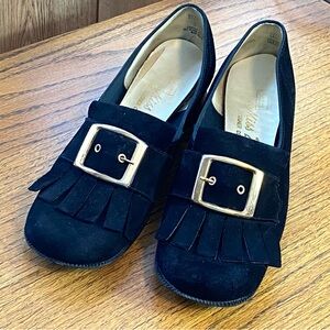 Vintage Sears Miss 20 Size 8 Leather Brogues Kiltie Fringe Buckle 1960’s-70’s